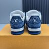 Blue & White Denim Monogram Low-Top Sneakers