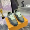 sy_no_662C4ED67F484FC28B55A23D598DC7FC_0 Louis Vuitton LV Trainer Dark Green Mesh & Leather Retro Sneakers