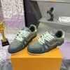 sy_no_662C4ED67F484FC28B55A23D598DC7FC_2 Louis Vuitton LV Trainer Dark Green Mesh & Leather Retro Sneakers