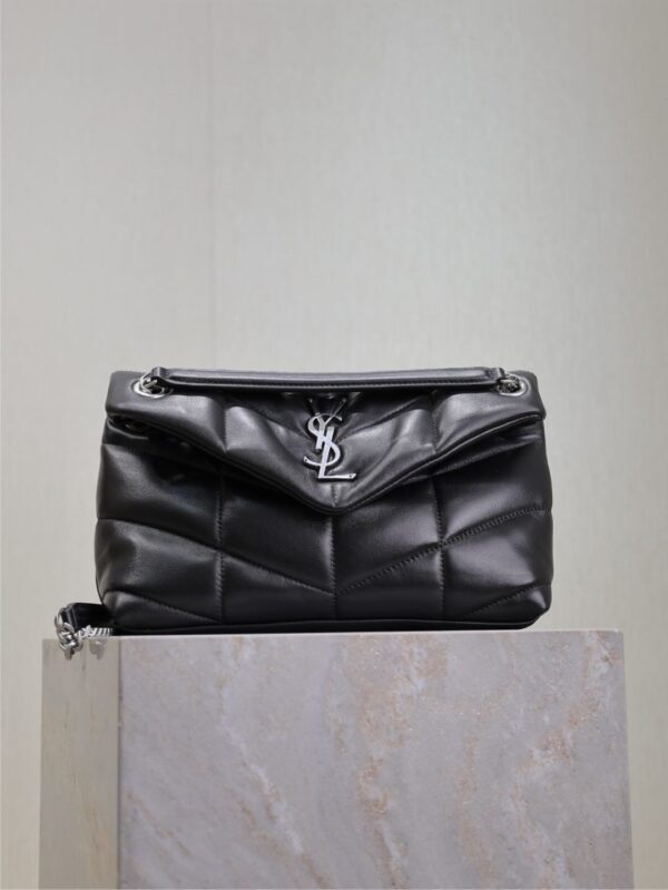 YSL Loulou 29cm Quilted Chain Bag – Black