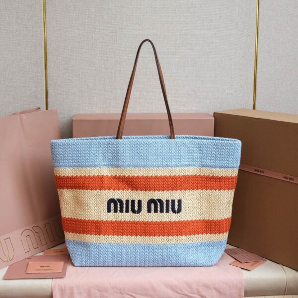Miu Miu Women's Large Woven Fabric Tote/Shoulder Bag