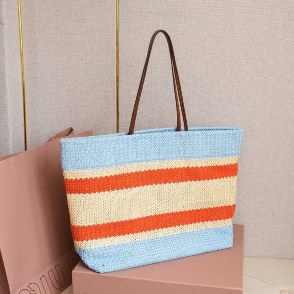 Miu Miu Women's Large Woven Fabric Tote/Shoulder Bag