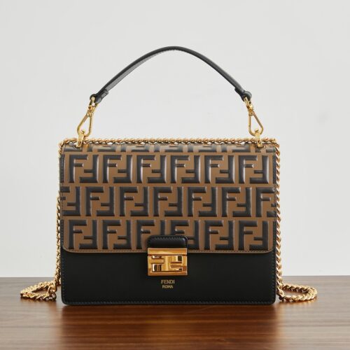 Fendi Kan U Shoulder Bag – Khaki & Black