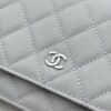sy_no_67E362A06813A5F4CBB2A80C608267D7_4 Gray Quilted Textured Calfskin WOC Chain Wallet