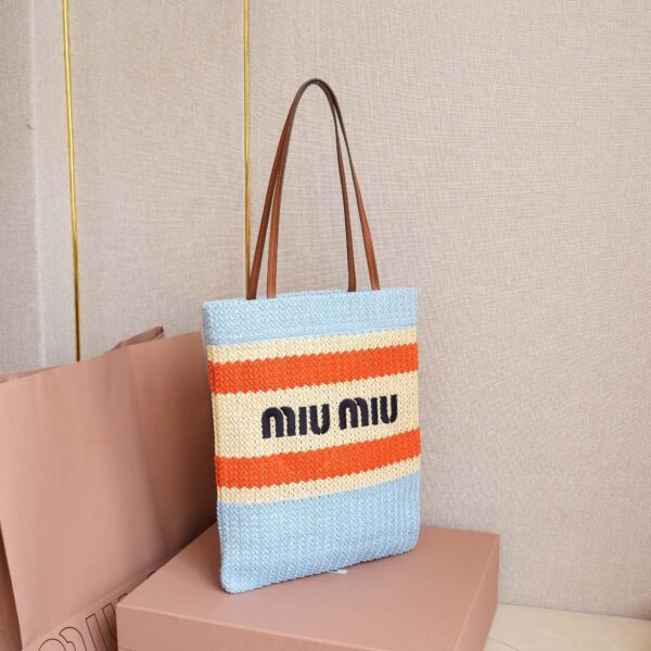 sy_no_68A887550F2D8684F75EEF47835A1047_2 Miu Miu Logo-Embellished Crochet Tote Bag