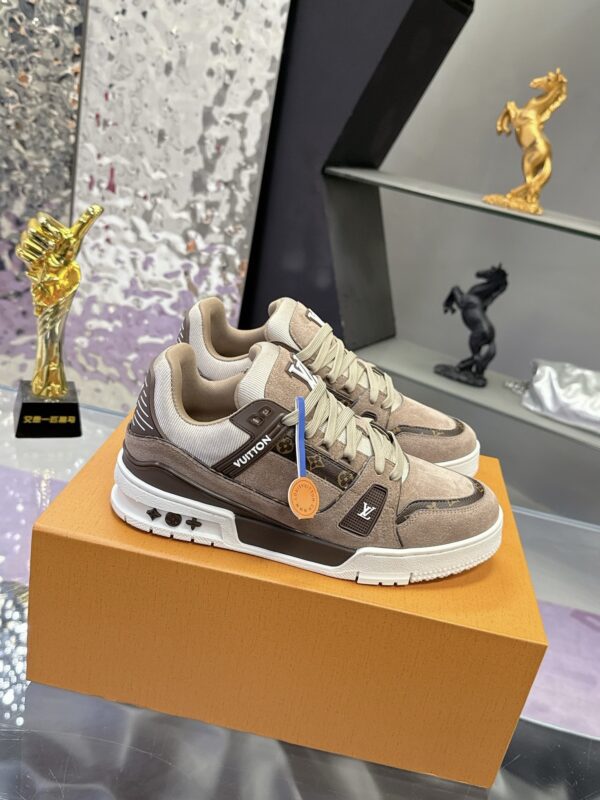sy_no_699F709D63DC3FC4EDEFB862304748D8_1 Louis Vuitton LV Trainer Maxi Grey Khaki & Oatmeal Brown Monogram Sneakers