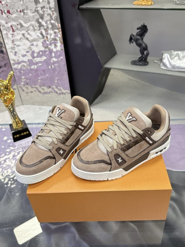 sy_no_699F709D63DC3FC4EDEFB862304748D8_2 Louis Vuitton LV Trainer Maxi Grey Khaki & Oatmeal Brown Monogram Sneakers