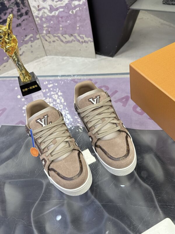 sy_no_699F709D63DC3FC4EDEFB862304748D8_3 Louis Vuitton LV Trainer Maxi Grey Khaki & Oatmeal Brown Monogram Sneakers