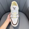 sy_no_69E0B7A5329A61E55AFBAFCD8554FDDE_2 Louis Vuitton LV Trainer White & Chocolate Brown Monogram Embossed Leather Sneakers