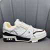 sy_no_69E0B7A5329A61E55AFBAFCD8554FDDE_3 Louis Vuitton LV Trainer White & Chocolate Brown Monogram Embossed Leather Sneakers