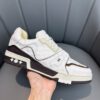 sy_no_69E0B7A5329A61E55AFBAFCD8554FDDE_4 Louis Vuitton LV Trainer White & Chocolate Brown Monogram Embossed Leather Sneakers