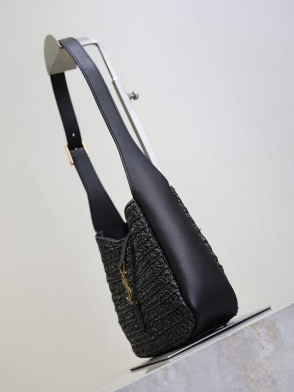 sy_no_6BCFD69082DDAF671473D9903C227A20_3 YSL Le 5 À 7 Mini Woven Shoulder Bag – Black