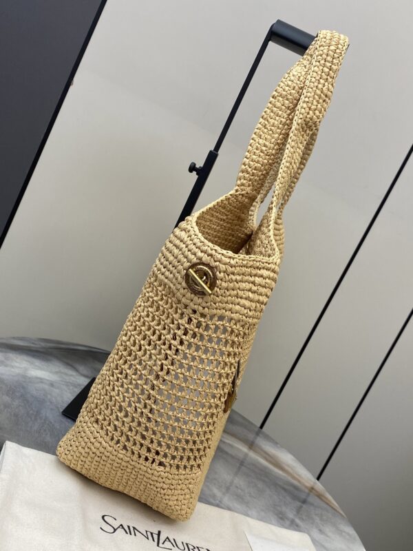 sy_no_6D06805740B3D1CF18950125B9BF98EE_2 YSL Small Icare Woven Tote – Beige & Gold