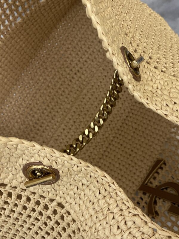 sy_no_6D06805740B3D1CF18950125B9BF98EE_6 YSL Small Icare Woven Tote – Beige & Gold