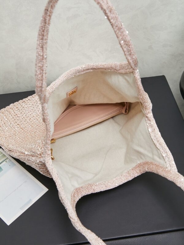 sy_no_6DAADCCC539E1C93C4040025295C6998_7 Miu Miu Ivy Sequin Mesh Tote Bag (Pink)
