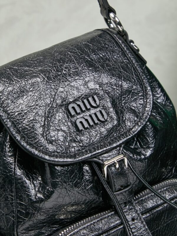 sy_no_6E00036ED125B542F449EA40BF791A9B_6 Miu Miu Medium Calfskin Backpack/Crossbody/Handbag with Crackled Finish