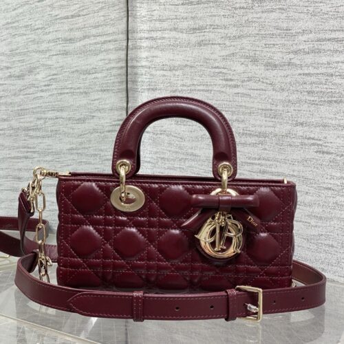 D-Joy Mini Quilted Bag – Burgundy Italian Leather