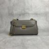 sy_no_6E11053F2A6CE48F26765E5D9075EF6D_0 Muddy Gray Smooth Leather Gold-Hardware Flap Shoulder / Crossbody Bag