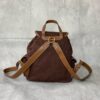 sy_no_6E1D3F9E1AEC59FF5B741CBD20C6C8B7_1 Dark Brown Canvas & Caramel Leather Drawstring Backpack