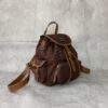 sy_no_6E1D3F9E1AEC59FF5B741CBD20C6C8B7_2 Dark Brown Canvas & Caramel Leather Drawstring Backpack