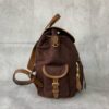 sy_no_6E1D3F9E1AEC59FF5B741CBD20C6C8B7_3 Dark Brown Canvas & Caramel Leather Drawstring Backpack