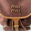 sy_no_6E1D3F9E1AEC59FF5B741CBD20C6C8B7_5 Dark Brown Canvas & Caramel Leather Drawstring Backpack