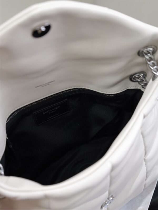 sy_no_6E32CC973E449DA36A3B2CC6C2535625_8 YSL Loulou 29cm Quilted Chain Bag – White Lambskin