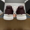 Burgundy Pebbled Suede Triple-Cross Slip-On Shoes