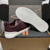 Burgundy Pebbled Suede Triple-Cross Slip-On Shoes