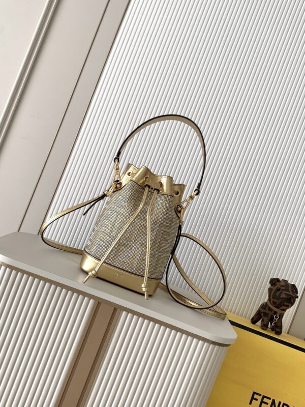 Fendi Mon Trésor Mini Crystal-Pattern Bucket Bag – Yellow