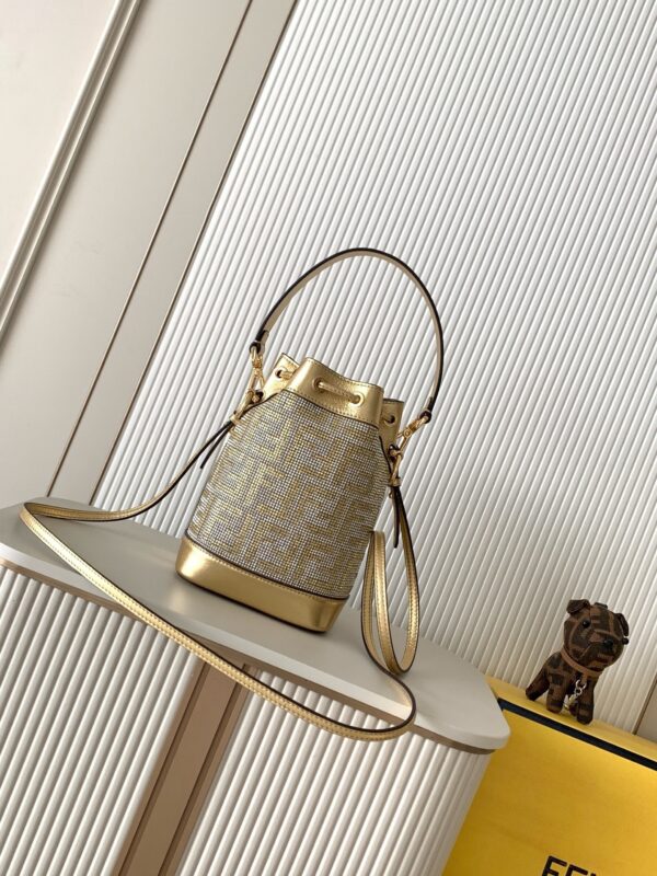 Fendi Mon Trésor Mini Crystal-Pattern Bucket Bag – Yellow