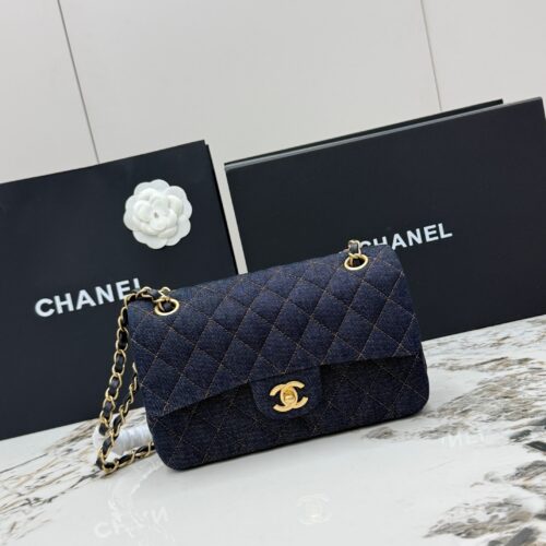sy_no_6E93AE554B08E892BA9A72A0F2176EC6_0 Chanel Classic Flap CF – Blue Quilted Denim with Gold Hardware (Medium 23 cm)