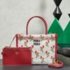 sy_no_6F3AC382F121A62905AF20582F8F314B_0 New Miu Miu Fashionable Floral-Embroidered Mesh Tote Bag