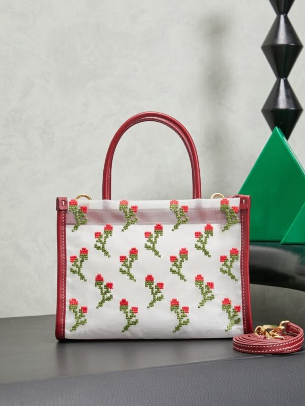 sy_no_6F3AC382F121A62905AF20582F8F314B_2 New Miu Miu Fashionable Floral-Embroidered Mesh Tote Bag