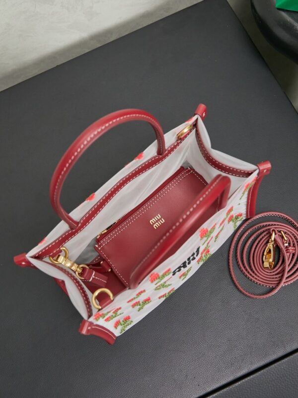 sy_no_6F3AC382F121A62905AF20582F8F314B_5 New Miu Miu Fashionable Floral-Embroidered Mesh Tote Bag