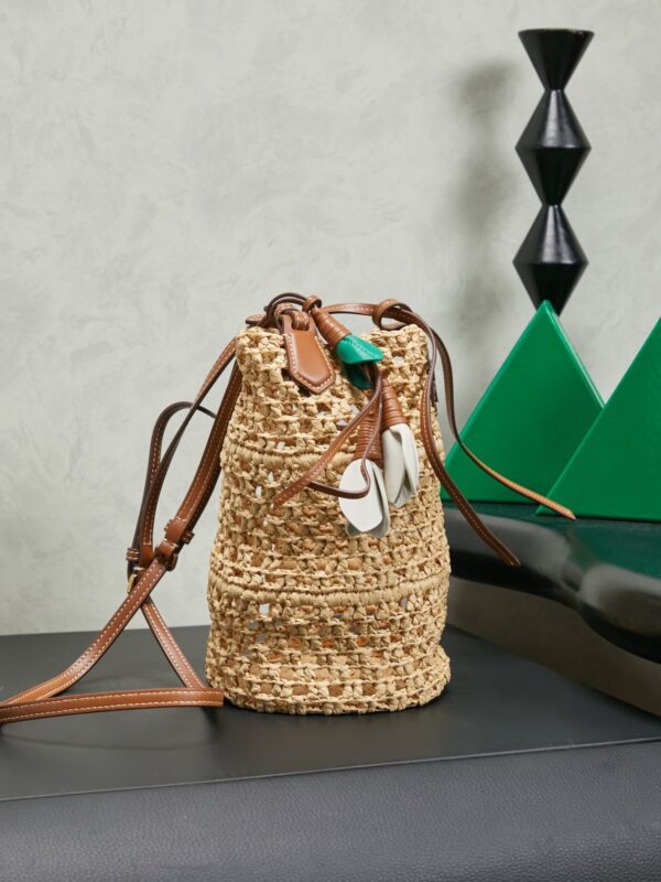 Miu Miu Raffia Crochet Bucket Bag
