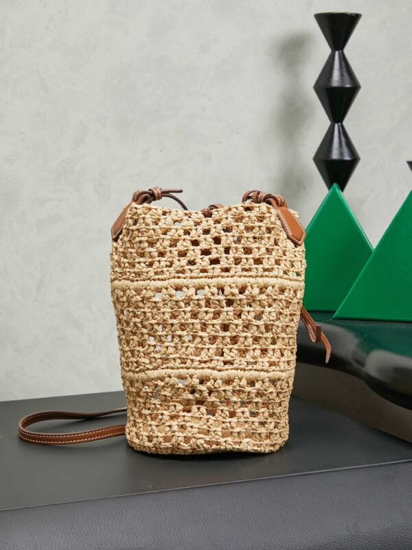 Miu Miu Raffia Crochet Bucket Bag
