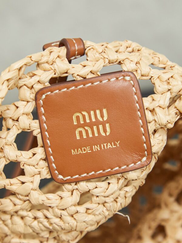 Miu Miu Raffia Crochet Bucket Bag