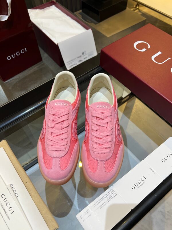 sy_no_6F90DB7023C02C0504E23F1BDB01D23B_7 Gucci B Sneaker Pink GG Canvas & Suede – Pink / Blush