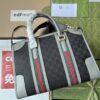 sy_no_704C3E757E16D10F71397FA9C693C98C_1 Gucci Ophidia GG Canvas Mini Boston Bag – Black Canvas with Gray Leather Trim