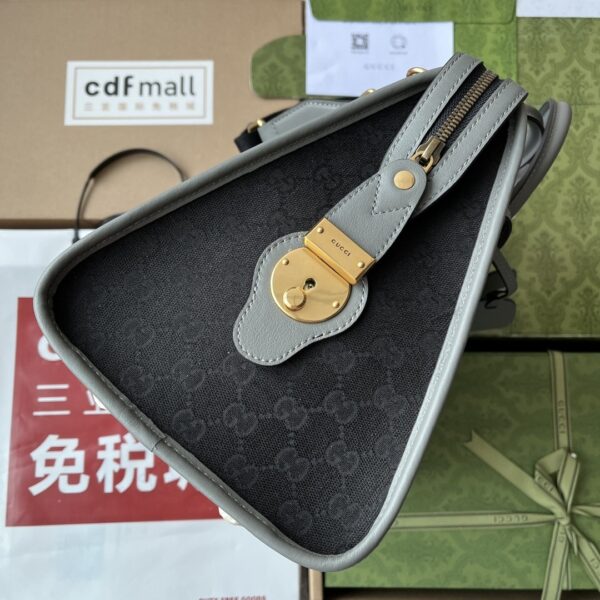 sy_no_704C3E757E16D10F71397FA9C693C98C_3 Gucci Ophidia GG Canvas Mini Boston Bag – Black Canvas with Gray Leather Trim