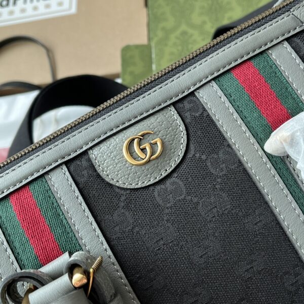 sy_no_704C3E757E16D10F71397FA9C693C98C_5 Gucci Ophidia GG Canvas Mini Boston Bag – Black Canvas with Gray Leather Trim