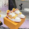 sy_no_7058B4E716BD6F3106F8509AC3FFE0AE_1 Louis Vuitton LV Trainer Strap White, Yellow & Burgundy Retro Sneakers