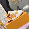 sy_no_7058B4E716BD6F3106F8509AC3FFE0AE_2 Louis Vuitton LV Trainer Strap White, Yellow & Burgundy Retro Sneakers