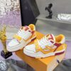 sy_no_7058B4E716BD6F3106F8509AC3FFE0AE_3 Louis Vuitton LV Trainer Strap White, Yellow & Burgundy Retro Sneakers