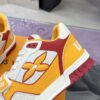 sy_no_7058B4E716BD6F3106F8509AC3FFE0AE_7 Louis Vuitton LV Trainer Strap White, Yellow & Burgundy Retro Sneakers