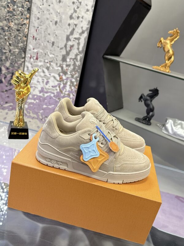 Louis Vuitton LV Trainer Maxi Sand & Oatmeal Suede Sneakers