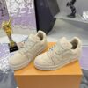 Louis Vuitton LV Trainer Maxi Sand & Oatmeal Suede Sneakers
