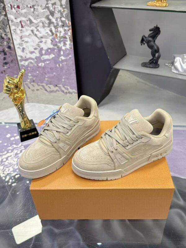 Louis Vuitton LV Trainer Maxi Sand & Oatmeal Suede Sneakers