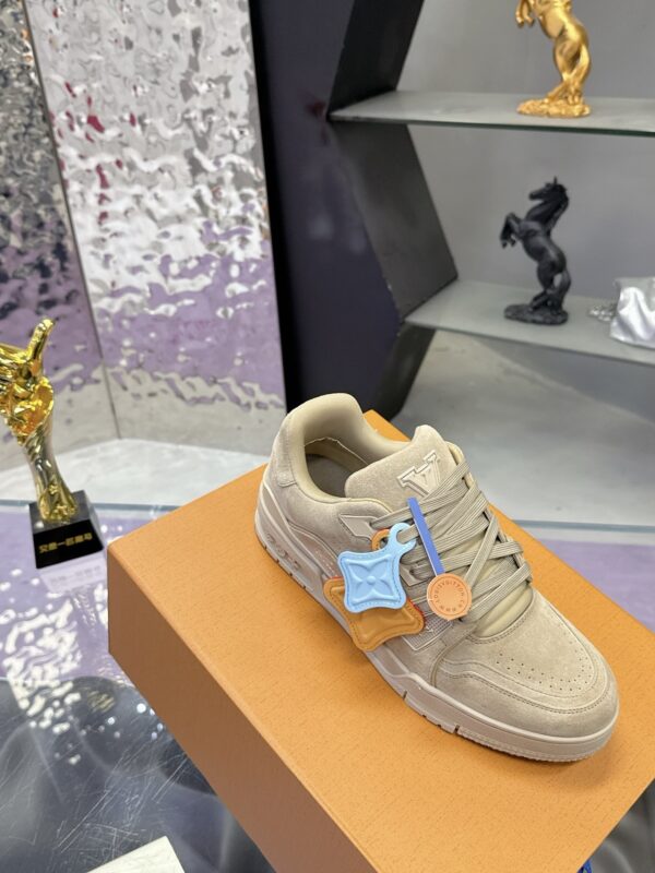 Louis Vuitton LV Trainer Maxi Sand & Oatmeal Suede Sneakers